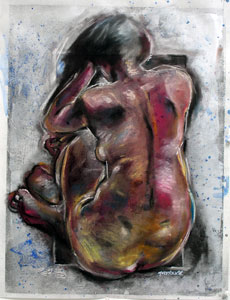 Photo Credit: Gerrit Verstraete - "Heidi," charcoal and pastel on paper with mixed-media